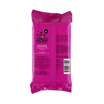 Wags & Wiggles Polish Multipurpose Wipes for Dogs Clean & Condition Your Dog's Coat Without A Bath Fresh Very Berry Scent Your Dog Will Love (Pack of 1, 100 Count Total)