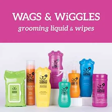 Wags & Wiggles Polish Multipurpose Wipes for Dogs Clean & Condition Your Dog's Coat Without A Bath Fresh Very Berry Scent Your Dog Will Love (Pack of 1, 100 Count Total)