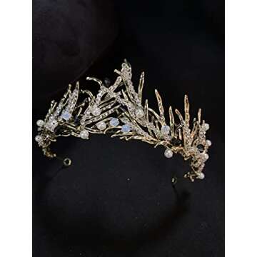 Sunshinesmile Vintage Princess Crown - Black Rhinestone Tiara