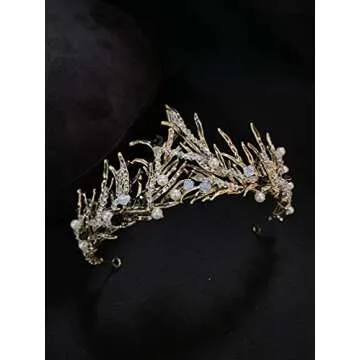 Sunshinesmile Vintage Princess Crown - Black Rhinestone Tiara