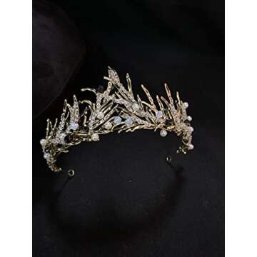 Sunshinesmile Vintage Princess Crown - Black Rhinestone Tiara