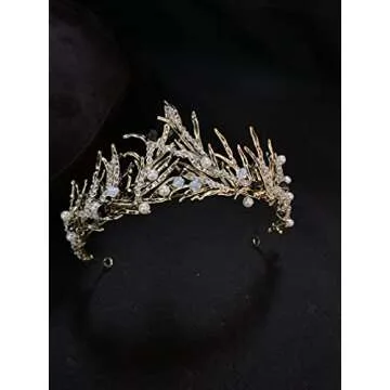 Sunshinesmile Vintage Princess Crown - Black Rhinestone Tiara