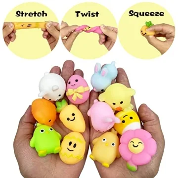 72 PCS QINGQIU Easter Mochi Squishies for Kids