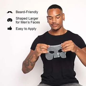 HommeFace Hydrogel Facial Mask Set for Men - Beard-Friendly