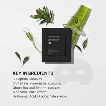 HommeFace Hydrogel Facial Mask Set for Men - Beard-Friendly