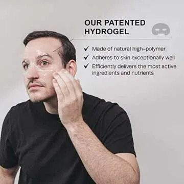 HommeFace Hydrogel Facial Mask Set for Men - Beard-Friendly