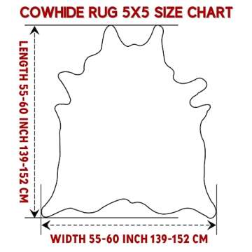 A-Star Large White Cowhide Rugs - 5x5 Genuine Cowhide Rug (Brown Ad White)