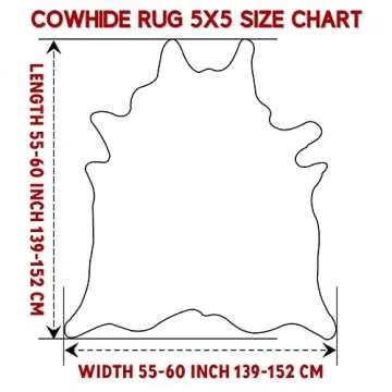 A-Star Large White Cowhide Rugs - 5x5 Genuine Cowhide Rug (Brown Ad White)