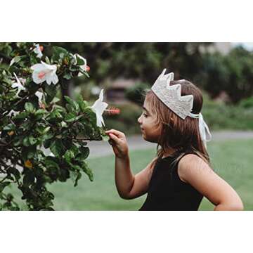 California Tot Girls' Fairy Princess Felt Lace Gem Crown Tiara (Fairy Crown)