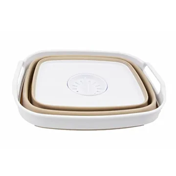 Collapsible Dishpan with Drain Plug - Space Saving Kitchen Tray