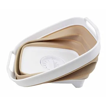 Collapsible Dishpan with Drain Plug - Space Saving Kitchen Tray
