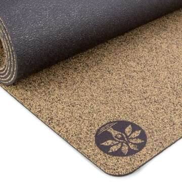 Yoloha Yoga Unity Cork Yoga Mat - Eco-Friendly, Non-Slip, 6.5mm Thick | USA-Made, Sustainable, Extra...