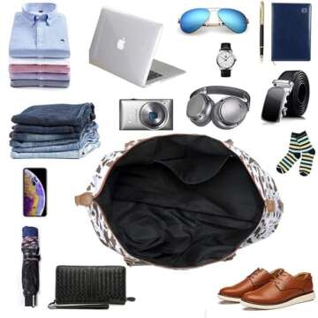 Cow Print Weekender Bag Cow Print Duffle Bag with Shouler Strap Cow Print Overnight Bags for Women Western Weekender Bag for Hospital Maternity