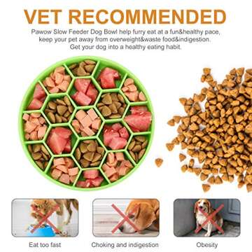 Pawow Silicone Slow Feeder Dog Bowl with Suction Cup