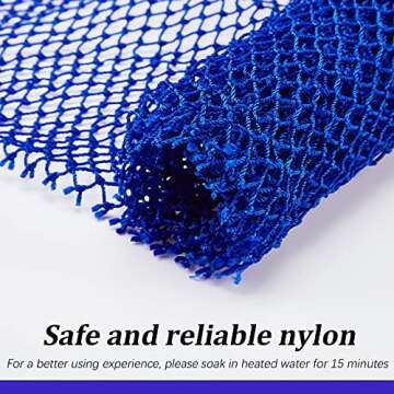 2 Pieces African Net Sponge Exfoliating Net African Body Scrubber Bath Rag Washcloth Towel Shower Body Back Scrubber Skin Smoother for Daily Use or Stocking Stuffer (Blue)