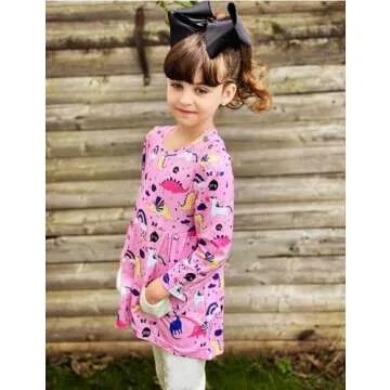 Arshiner Little Girls Outfits Cute Clothing Sets Long Sleeve 2pcs Pants Sets with Pockets Pink 3-4T
