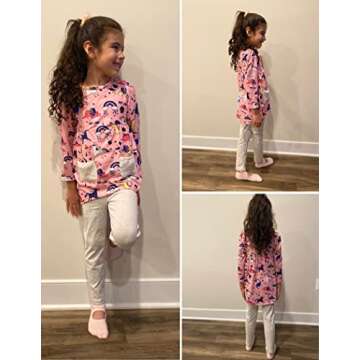 Arshiner Little Girls Outfits Cute Clothing Sets Long Sleeve 2pcs Pants Sets with Pockets Pink 3-4T