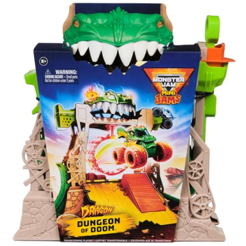 Monster Jam Dragon Dungeon Mini Jams Playset for Kids