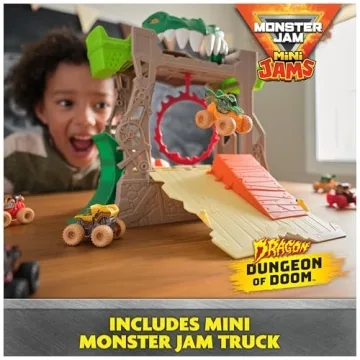 Monster Jam Dragon Dungeon Mini Jams Playset for Kids