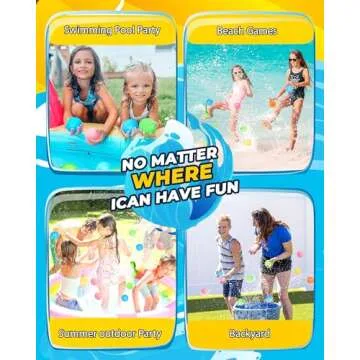 SOPPYCID 20PCS Reusable Water Balloons, Pool Beach Toys for Kids, Summer Fun Outdoor Water Toys Games for Kids Adults Outside Play, Backyard Swimming Pool Party Supplies
