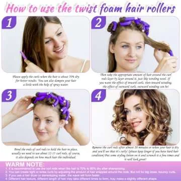 30Pcs Small Foam Hair Curlers, 9.45" Length x 0.47" Diameter, No-Heat Flexible Curling Rods for Short, Medium and Long Hair