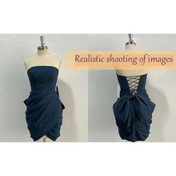 Strapless Satin Homecoming Dresses Sleeveless Prom Dresses Short Backless Pleated Tube Top Mini Formal Evening Party Gown Coral US10