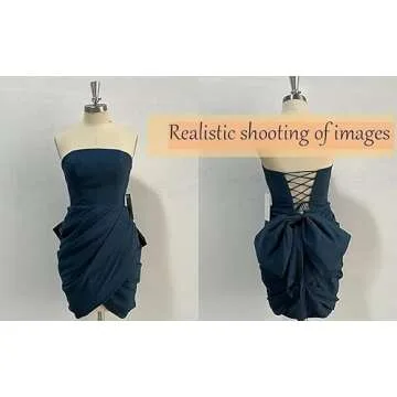 Strapless Satin Homecoming Dresses Sleeveless Prom Dresses Short Backless Pleated Tube Top Mini Formal Evening Party Gown Coral US10