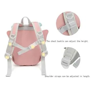 CFX Toddler Backpack Leash, Anti Lost Toddler Leash with Safety Handle, Attractive Toddler Leashes Ages 2-4 (Pink Butterfly)