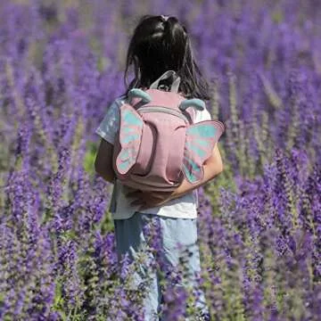 CFX Toddler Backpack Leash, Anti Lost Toddler Leash with Safety Handle, Attractive Toddler Leashes Ages 2-4 (Pink Butterfly)