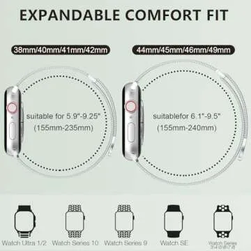 MARGE PLUS Compatible Apple Watch Band: Stylish Stainless Steel Magnetic Loop