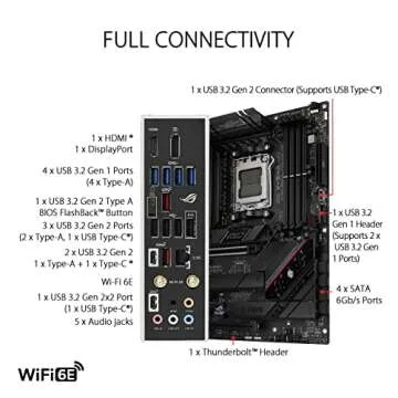ASUS ROG Strix B650E-F Gaming WiFi AMD B650 AM5 Ryzen™ Desktop 9000 8000 & 7000 ATX Motherboard, 12+2 Power Stages, DDR5, 3X M.2 Slot, PCIe® 5.0, WiFi 6E, 2.5G LAN, USB 3.2 Gen 2x2 Type-C®, Aura Sync