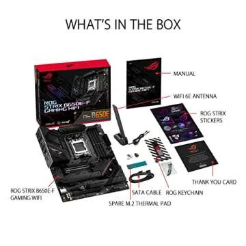 ASUS ROG Strix B650E-F Gaming WiFi AMD B650 AM5 Ryzen™ Desktop 9000 8000 & 7000 ATX Motherboard, 12+2 Power Stages, DDR5, 3X M.2 Slot, PCIe® 5.0, WiFi 6E, 2.5G LAN, USB 3.2 Gen 2x2 Type-C®, Aura Sync