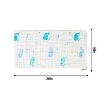 Maliton Muslin Baby Burp Cloths 6 Pack Large 20''x10'' 100% Cotton Burp Rags Absorbent and Soft 6 Layers Muslin Cloth Baby Essentials for Newborn(Animals and Cars, Pack of 6)