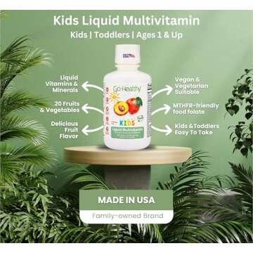 Go Healthy Kids Liquid Multivitamin - Supports Children's Growth & Immune Function in Delicious Frui...