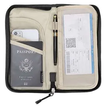 ZOPPEN Rfid Passport Holder Travel Wallet Family Documents Organizer Travel Accessories for 6 Passport, #01 Black