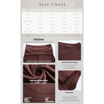 YETOWA Women's 2 Piece Lounge Outfits with Slim Short Sleeve Tops and Low Rise Flare Leggings Sets Versatile Yoga Fall Sweatsuit