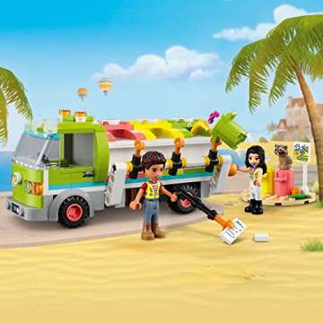 LEGO Friends Recycling Truck Toy 41712 - Set Includes Garbage Sorting Bins, Emma and River Mini Doll...