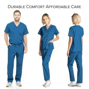 Dagacci Medical Uniform Womens Medical Scrub Set Shirt Top and Pant, Caribbean_, Small, Short Sleeve