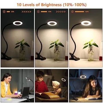 Versatile Woputne Clip-On Desk Lamp for Reading and Crafting