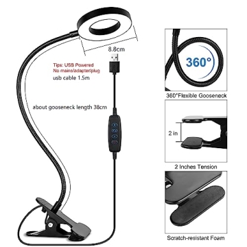 Versatile Woputne Clip-On Desk Lamp for Reading and Crafting