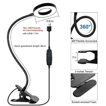 Versatile Woputne Clip-On Desk Lamp for Reading and Crafting