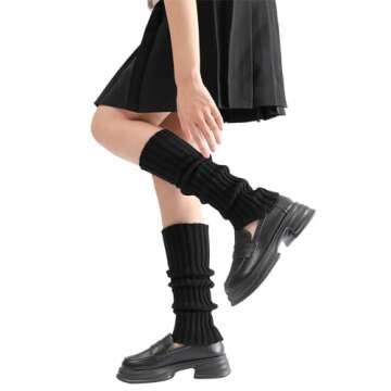 Bevigorio Leg Warmers for Women - Stylish Black Leg Warmers for All Occasions