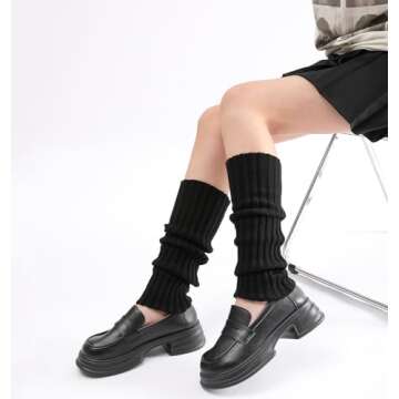 Bevigorio Women’s Black Leg Warmers for Fashion and Fitness