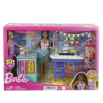 Barbie Beach Boardwalk Playset with Dolls & Accessories