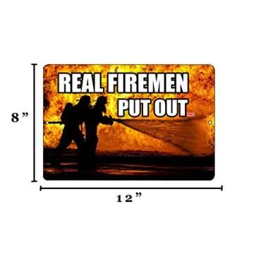 Funny Firefighter Metal Tin Sign for Home Bar Decor
