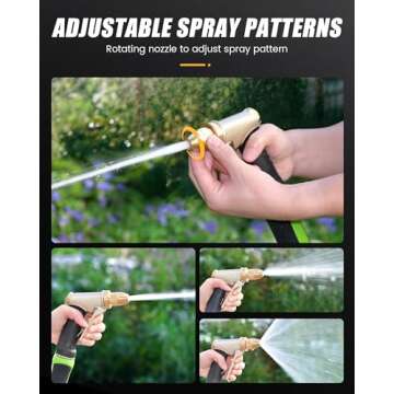RAINPOINT Heavy Duty Garden Hose Nozzle with Adjustable Sprays