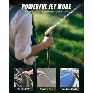 RAINPOINT Heavy Duty Garden Hose Nozzle with Adjustable Sprays