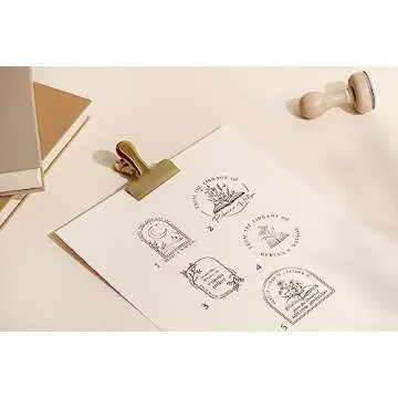 Stamp by Me | from The Library of | Embosser Book Stamp | Floral Library Stamp | Custom Rubber Stamp...