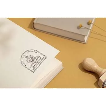 Stamp by Me | from The Library of | Embosser Book Stamp | Floral Library Stamp | Custom Rubber Stamp | Personalized Teacher Stamp | Custom Library Stamp (Rubber Stamp)