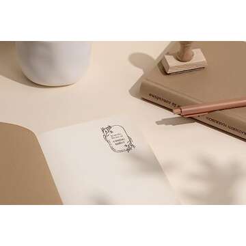 Stamp by Me | from The Library of | Embosser Book Stamp | Floral Library Stamp | Custom Rubber Stamp | Personalized Teacher Stamp | Custom Library Stamp (Rubber Stamp)